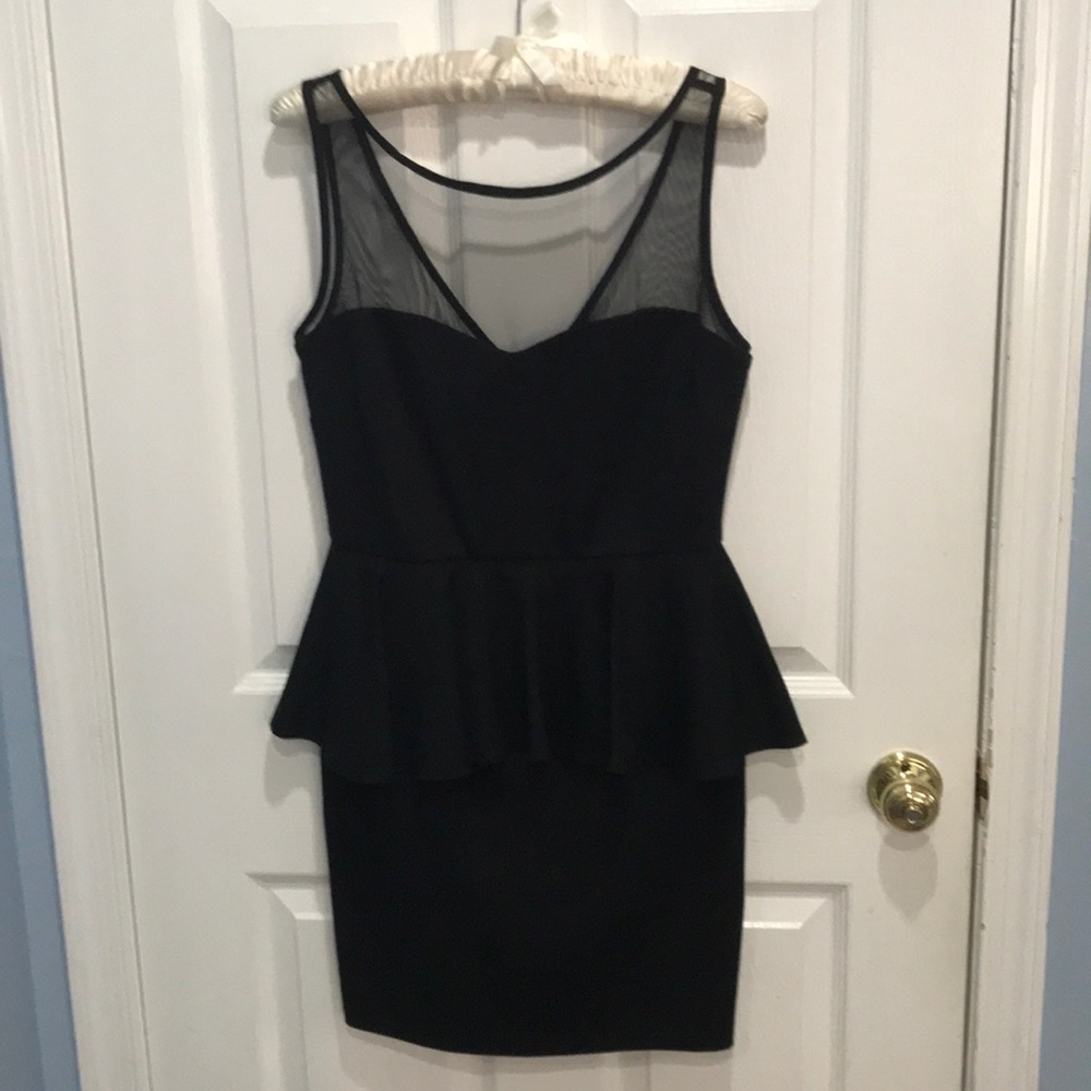 Cute Aqua sheer sweetheart neckline with peplum